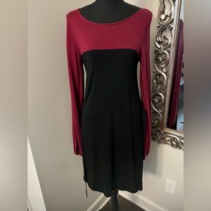 Max Studio Specialty Products dress. Soft and cozy black and red dress!